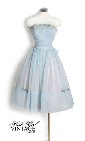 1940s blue Wedding Gown